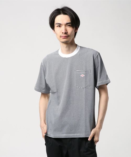 DANTON(ダントン)の「ダントン DANTON / ポケットTシャツ Pocket T-shirt(Tシャツ/カットソー・メンズ・ブラック/ベージュ/ホワイト×ネイビー/ホワイト・L/M/S)」の9枚目の写真
