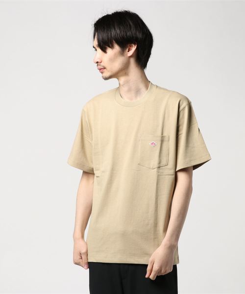 DANTON(ダントン)の「ダントン DANTON / ポケットTシャツ Pocket T-shirt(Tシャツ/カットソー・メンズ・ブラック/ベージュ/ホワイト×ネイビー/ホワイト・L/M/S)」の7枚目の写真