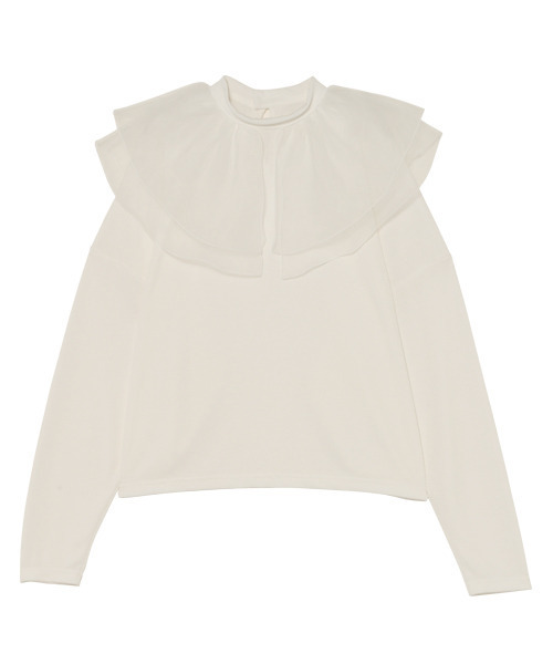 Candy Stripper（キャンディストリッパー）の「FRILLY COLLAR トップス（Tシャツ/カットソー・レディース・ブラック/ラベンダー/オフホワイト・2）」の2枚目の写真