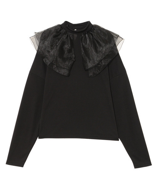 Candy Stripper（キャンディストリッパー）の「FRILLY COLLAR トップス（Tシャツ/カットソー・レディース・ブラック/ラベンダー/オフホワイト・2）」の3枚目の写真