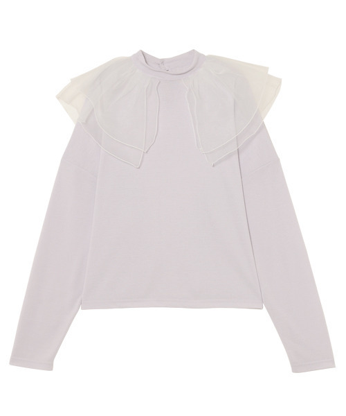 Candy Stripper（キャンディストリッパー）の「FRILLY COLLAR トップス（Tシャツ/カットソー・レディース・ブラック/ラベンダー/オフホワイト・2）」の6枚目の写真