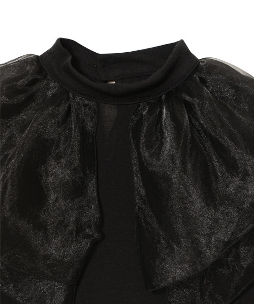 Candy Stripper（キャンディストリッパー）の「FRILLY COLLAR トップス（Tシャツ/カットソー・レディース・ブラック/ラベンダー/オフホワイト・2）」の8枚目の写真