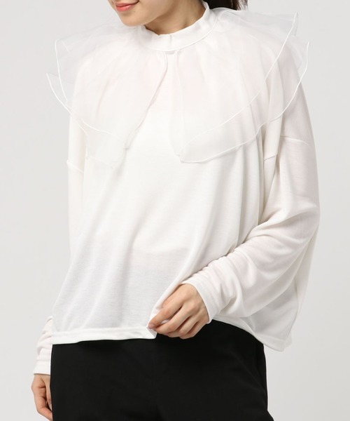 Candy Stripper（キャンディストリッパー）の「FRILLY COLLAR トップス（Tシャツ/カットソー・レディース・ブラック/ラベンダー/オフホワイト・2）」の16枚目の写真