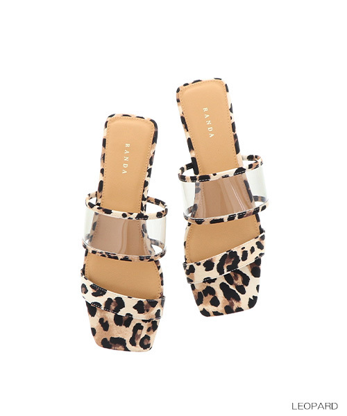 RANDA（ランダ）の「クリアベルトフラットサンダル（サンダル・レディース・シルバー/レオパード/ブラック/パープル・M/S/L/LL）」の4枚目の写真