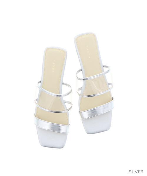 RANDA（ランダ）の「クリアベルトフラットサンダル（サンダル・レディース・シルバー/レオパード/ブラック/パープル・M/S/L/LL）」の5枚目の写真