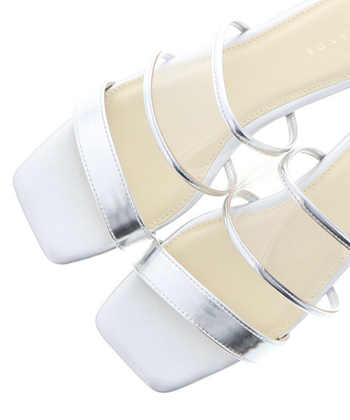 RANDA（ランダ）の「クリアベルトフラットサンダル（サンダル・レディース・シルバー/レオパード/ブラック/パープル・M/S/L/LL）」の6枚目の写真