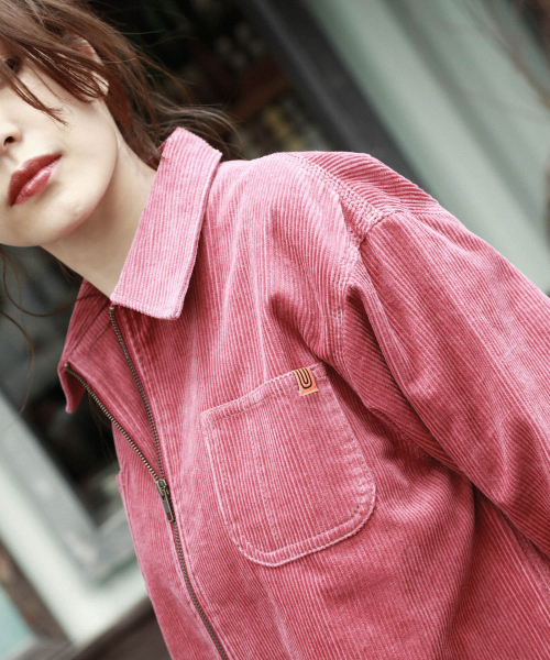 UNIVERSAL OVERALL（ユニバーサルオーバーオール）の「【UNIVERSAL OVERALL】ジャケット（ブルゾン・レディース・ブラウン/ピンク・SMALL/MEDIUM）」の4枚目の写真