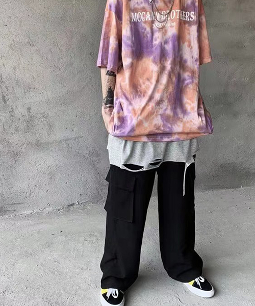 minsobi（ミンソビ）の「フェイクレイヤードTシャツ ファッションアイテム（Tシャツ/カットソー・メンズ・ホワイト/ブラック/グレー・FREE）」の13枚目の写真