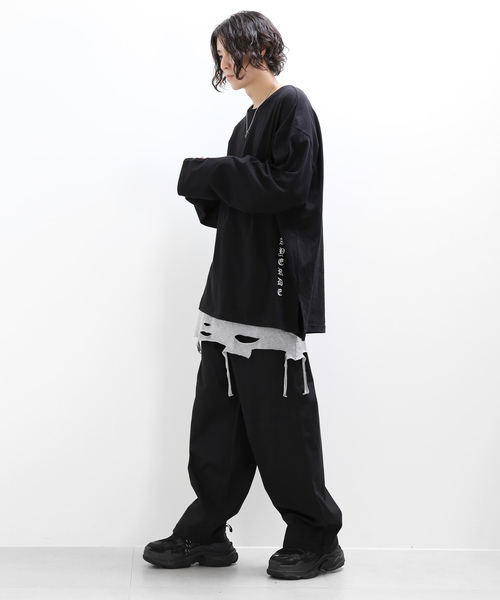 minsobi（ミンソビ）の「フェイクレイヤードTシャツ ファッションアイテム（Tシャツ/カットソー・メンズ・ホワイト/ブラック/グレー・FREE）」の20枚目の写真