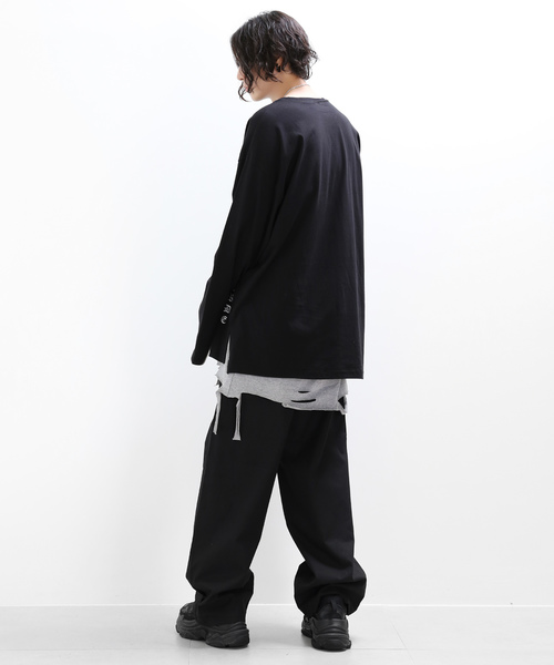 minsobi（ミンソビ）の「フェイクレイヤードTシャツ ファッションアイテム（Tシャツ/カットソー・メンズ・ホワイト/ブラック/グレー・FREE）」の21枚目の写真