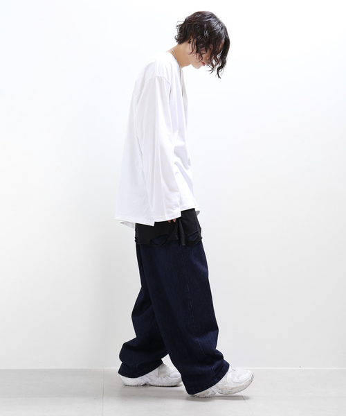 minsobi（ミンソビ）の「フェイクレイヤードTシャツ ファッションアイテム（Tシャツ/カットソー・メンズ・ホワイト/ブラック/グレー・FREE）」の22枚目の写真