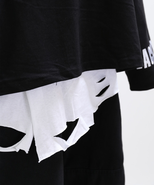 minsobi（ミンソビ）の「フェイクレイヤードTシャツ ファッションアイテム（Tシャツ/カットソー・メンズ・ホワイト/ブラック/グレー・FREE）」の10枚目の写真