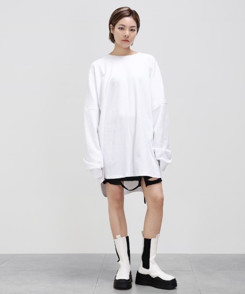 minsobi（ミンソビ）の「フェイクレイヤードTシャツ ファッションアイテム（Tシャツ/カットソー・メンズ・ホワイト/ブラック/グレー・FREE）」の7枚目の写真