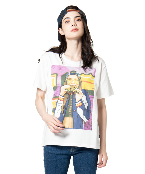 glamb（グラム）の「Burger bite T / バーガーバイトTシャツ（Tシャツ/カットソー・メンズ・ホワイト/ブラック・1/2/0/4/3）」の6枚目の写真