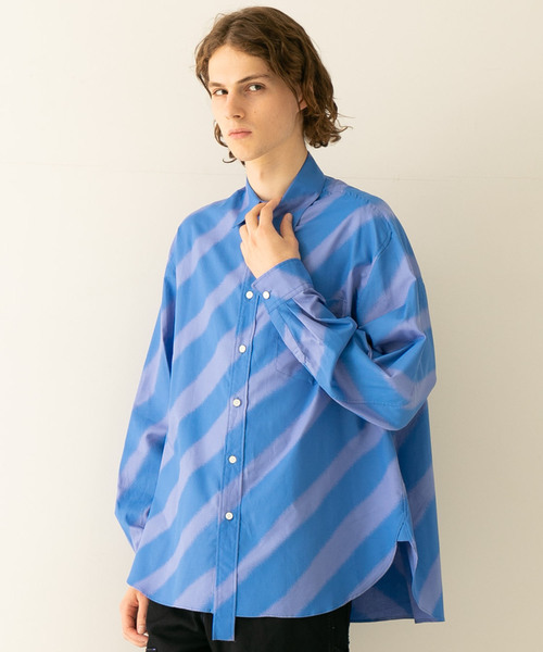 Name.（ネーム）の「【Name.】スプレーペイントシャツ/NMSH-19AW-007（シャツ/ブラウス・メンズ・サックスブルー/アイボリー・1/0）」の2枚目の写真