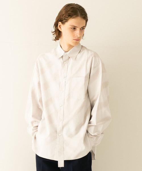 Name.（ネーム）の「【Name.】スプレーペイントシャツ/NMSH-19AW-007（シャツ/ブラウス・メンズ・サックスブルー/アイボリー・1/0）」の3枚目の写真