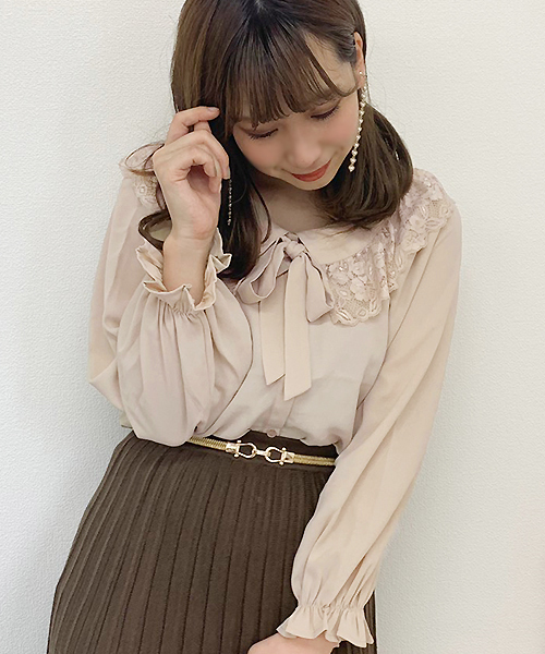 apres jour(アプレジュール)の「レース襟ボウタイブラウス【ZOZOTOWN限定アイテム】(シャツ/ブラウス・レディース・アイボリー/ピンクベージュ/ライトベージュ・フリー)」の9枚目の写真
