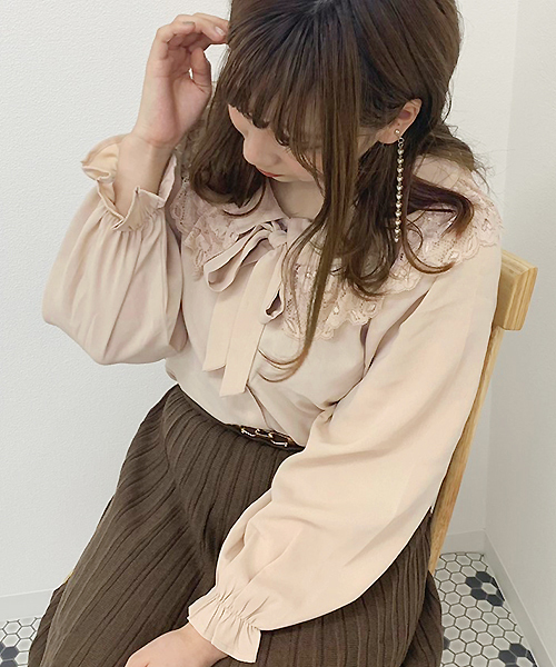 apres jour(アプレジュール)の「レース襟ボウタイブラウス【ZOZOTOWN限定アイテム】(シャツ/ブラウス・レディース・アイボリー/ピンクベージュ/ライトベージュ・フリー)」の10枚目の写真