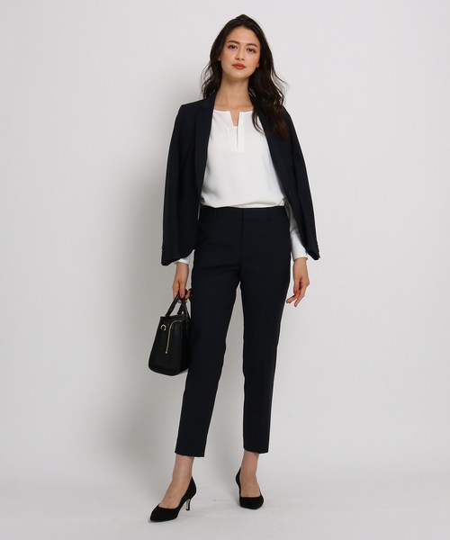 INDIVI(インディヴィ)の「「L」ウール混クロップドテーパードパンツ(その他パンツ・レディース・ブラック/ブラック系2/ネイビー系2/グレー系4・41/42/44/46/48)」の6枚目の写真