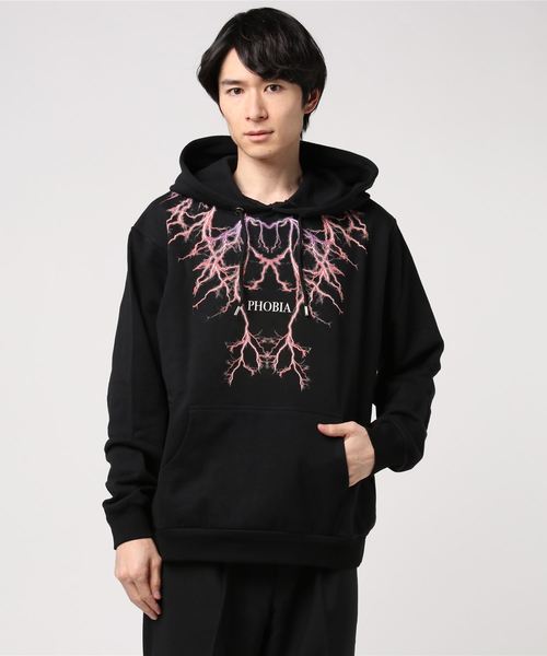 PHOBIA(フォビア)の「LIGHTING HOODIE(パーカー)」|ブラック×パープル