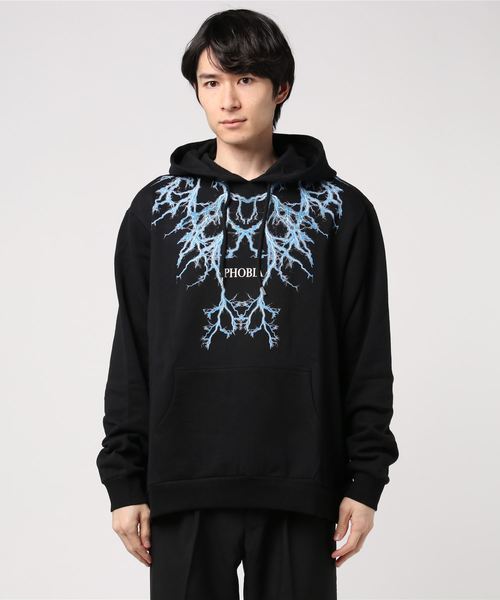 PHOBIA(フォビア)の「LIGHTING HOODIE(パーカー)」|ブラック×ブルー