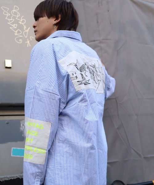 AFYF(エーエフワイエフ)の「【ビッグシルエット】2020 AFYF SSLONG BIG SHIRT/オーバーサイズ ロング ビッグシャツ(シャツ/ブラウス・メンズ・グリーン系その他/オレンジ系その他/ブルー系その他2/ブルー系その他4/ブラウン系その他/ホワイト系その他4/ホワイト系その他5/ホワイト系その他3/グレー系その他/ブルー系その他3/ホワイト系その他/ホワイト系その他2/ブルー系その他・FREE)」の15枚目の写真
