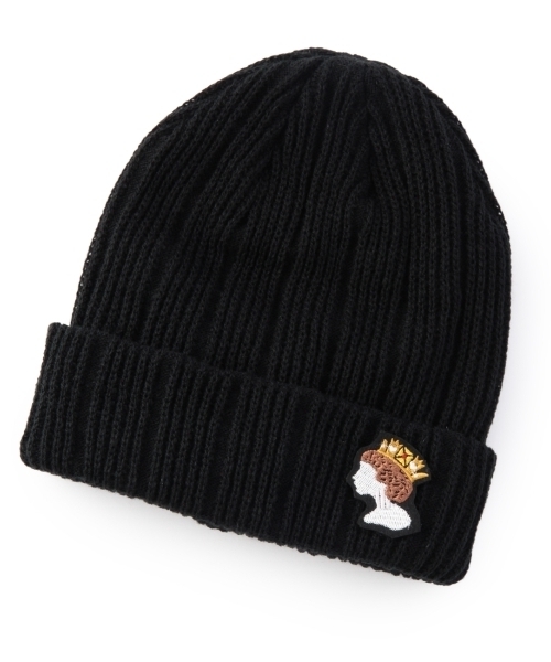 grove（グローブ）の「クイーンワッペンニットワッチ（ニットキャップ/ビーニー・レディース・グレー/ブラック/グリーン/ベージュ/レッド/グレー系1/ブルー・00）」の2枚目の写真