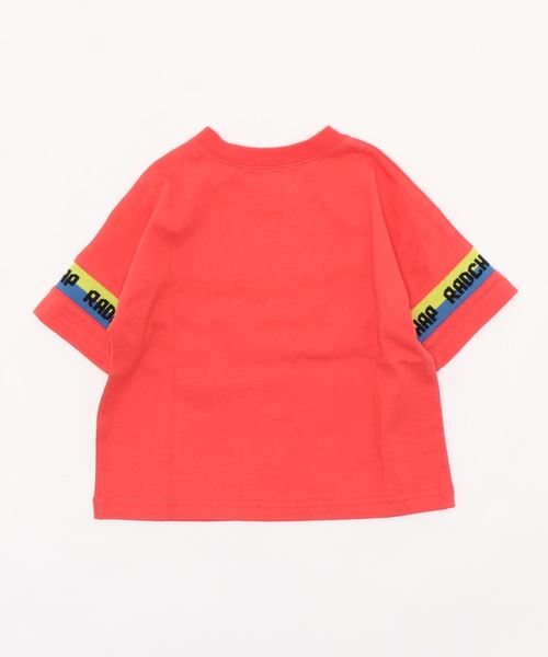RADCHAP（ラッドチャップ）の「ジャガードリブビッグTシャツ（Tシャツ/カットソー・キッズ・レッド/オフホワイト・100cm/130cm/120cm/140cm/110cm/90cm/150cm）」の5枚目の写真