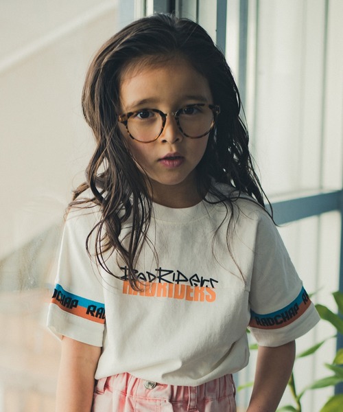 RADCHAP（ラッドチャップ）の「ジャガードリブビッグTシャツ（Tシャツ/カットソー・キッズ・レッド/オフホワイト・100cm/130cm/120cm/140cm/110cm/90cm/150cm）」の2枚目の写真