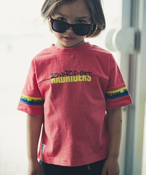 RADCHAP（ラッドチャップ）の「ジャガードリブビッグTシャツ（Tシャツ/カットソー・キッズ・レッド/オフホワイト・100cm/130cm/120cm/140cm/110cm/90cm/150cm）」の14枚目の写真