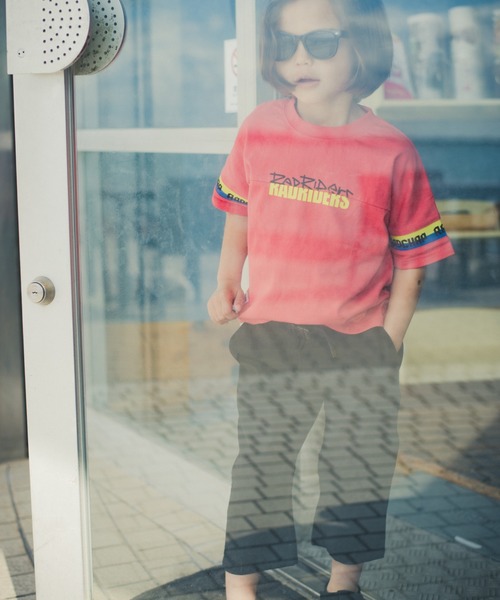 RADCHAP（ラッドチャップ）の「ジャガードリブビッグTシャツ（Tシャツ/カットソー・キッズ・レッド/オフホワイト・100cm/130cm/120cm/140cm/110cm/90cm/150cm）」の18枚目の写真