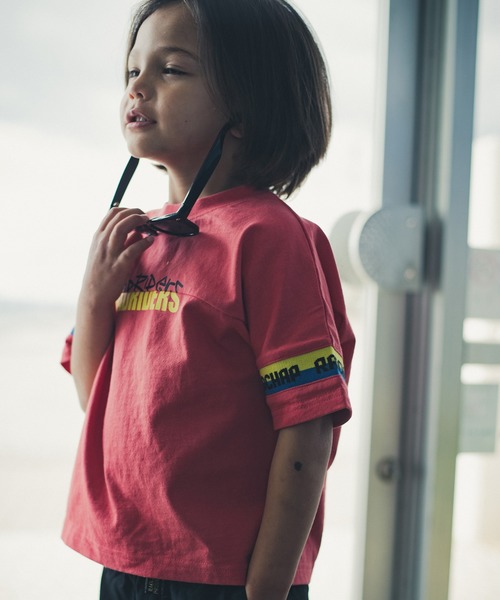 RADCHAP（ラッドチャップ）の「ジャガードリブビッグTシャツ（Tシャツ/カットソー・キッズ・レッド/オフホワイト・100cm/130cm/120cm/140cm/110cm/90cm/150cm）」の10枚目の写真