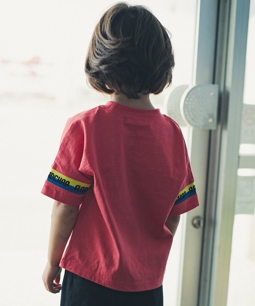 RADCHAP（ラッドチャップ）の「ジャガードリブビッグTシャツ（Tシャツ/カットソー・キッズ・レッド/オフホワイト・100cm/130cm/120cm/140cm/110cm/90cm/150cm）」の16枚目の写真