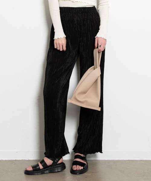 Aunt Marie's（アントマリーズ）の「AUNT MARIE’S ミニプリーツワイドパンツ（その他パンツ・レディース・ライトグリーン/ブラック/ホワイト/グレー・FREE）」の3枚目の写真