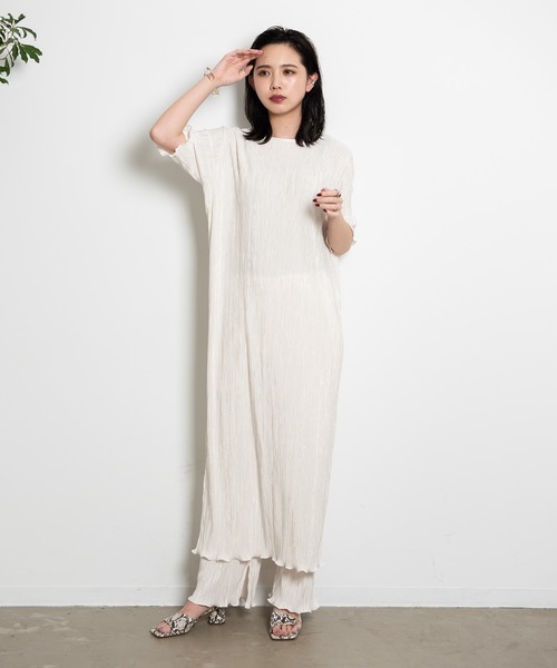 Aunt Marie's（アントマリーズ）の「AUNT MARIE’S ミニプリーツワイドパンツ（その他パンツ・レディース・ライトグリーン/ブラック/ホワイト/グレー・FREE）」の12枚目の写真