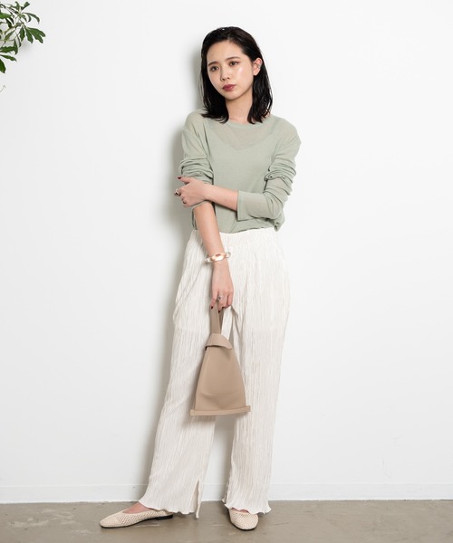 Aunt Marie's（アントマリーズ）の「AUNT MARIE’S ミニプリーツワイドパンツ（その他パンツ・レディース・ライトグリーン/ブラック/ホワイト/グレー・FREE）」の16枚目の写真