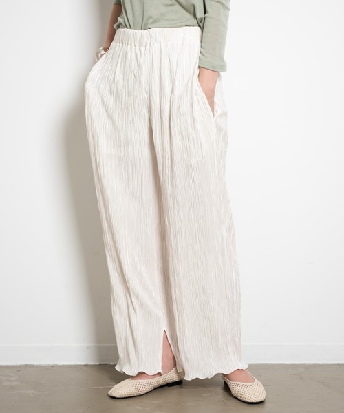 Aunt Marie's（アントマリーズ）の「AUNT MARIE’S ミニプリーツワイドパンツ（その他パンツ・レディース・ライトグリーン/ブラック/ホワイト/グレー・FREE）」の18枚目の写真