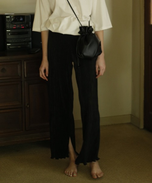 Aunt Marie's（アントマリーズ）の「AUNT MARIE’S ミニプリーツワイドパンツ（その他パンツ・レディース・ライトグリーン/ブラック/ホワイト/グレー・FREE）」の6枚目の写真