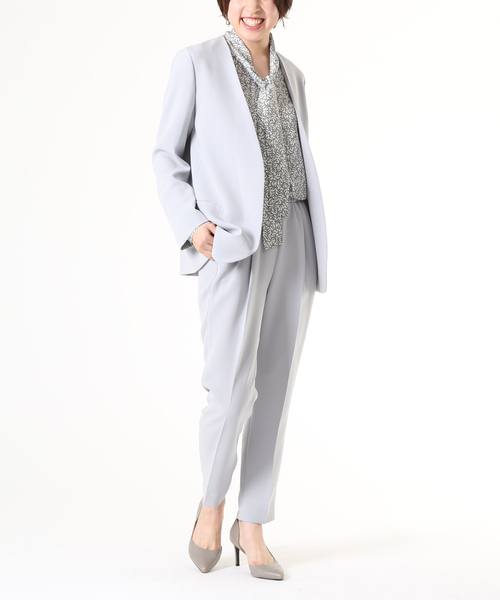 Tiara（ティアラ）の「ソアパールノーカラージャケット（ノーカラージャケット・レディース・ネイビー/グレー/グレイッシュベージュ・FREE）」の13枚目の写真