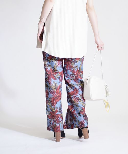 SHIPS(シップス)の「リーフプリントフルレングスパンツ◇(その他パンツ・レディース・ライトブルー/ナチュラル・38/36)」の4枚目の写真