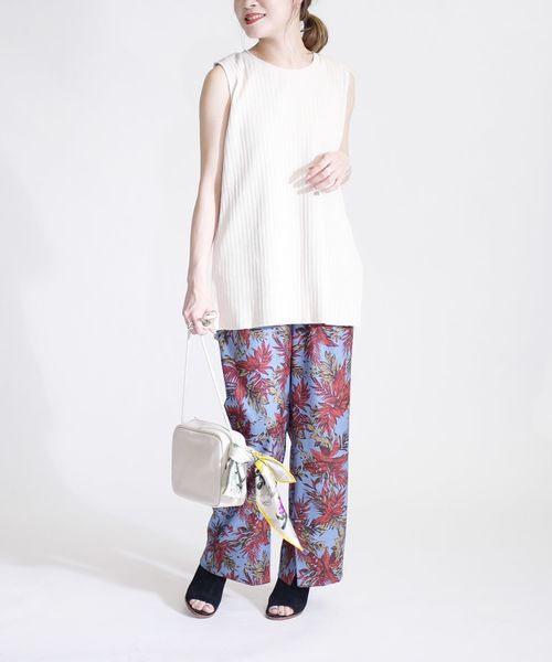 SHIPS(シップス)の「リーフプリントフルレングスパンツ◇(その他パンツ・レディース・ライトブルー/ナチュラル・38/36)」の5枚目の写真