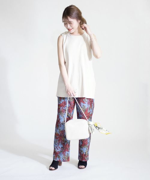 SHIPS(シップス)の「リーフプリントフルレングスパンツ◇(その他パンツ・レディース・ライトブルー/ナチュラル・38/36)」の8枚目の写真