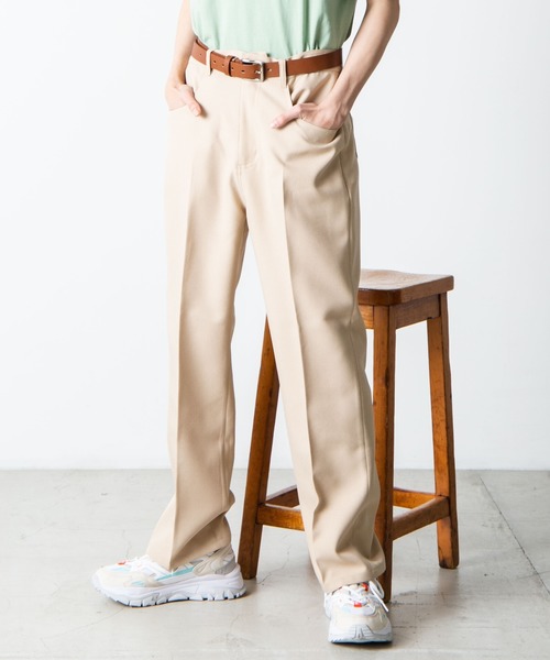 WEGO（ウィゴー）の「WEGO/セミフレアスラックス（スラックス・メンズ・ブラウン系その他/ベージュ系その他/オフホワイト/ブラック/ベージュ/ダークブラウン・MEDIUM/LARGE）」の5枚目の写真