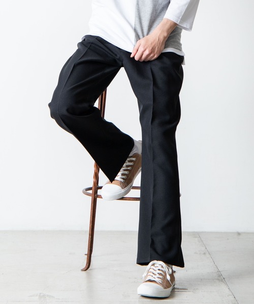 WEGO（ウィゴー）の「WEGO/セミフレアスラックス（スラックス・メンズ・ブラウン系その他/ベージュ系その他/オフホワイト/ブラック/ベージュ/ダークブラウン・MEDIUM/LARGE）」の3枚目の写真