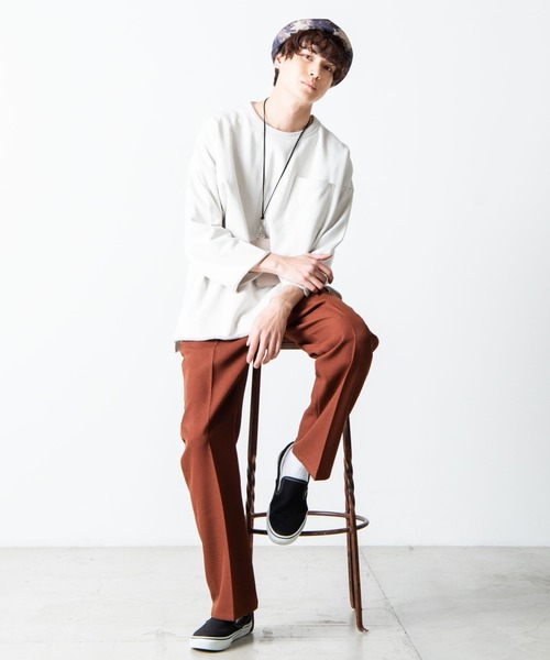 WEGO（ウィゴー）の「WEGO/セミフレアスラックス（スラックス・メンズ・ブラウン系その他/ベージュ系その他/オフホワイト/ブラック/ベージュ/ダークブラウン・MEDIUM/LARGE）」の17枚目の写真