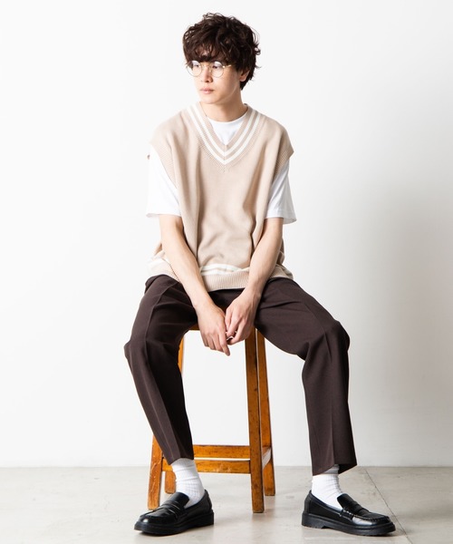 WEGO（ウィゴー）の「WEGO/セミフレアスラックス（スラックス・メンズ・ブラウン系その他/ベージュ系その他/オフホワイト/ブラック/ベージュ/ダークブラウン・MEDIUM/LARGE）」の14枚目の写真