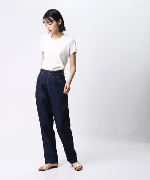 GRANDMA MAMA DAUGHTER（グランマママドーター）の「GRANDMA MAMA DAUGHTER / グランマ ママ ドーター  CREW NECK T SHIRT クルーネック Tシャツ 無地T GC080A（Tシャツ/カットソー・レディース・ホワイト/ネイビー/ブラック・1/0）」の4枚目の写真