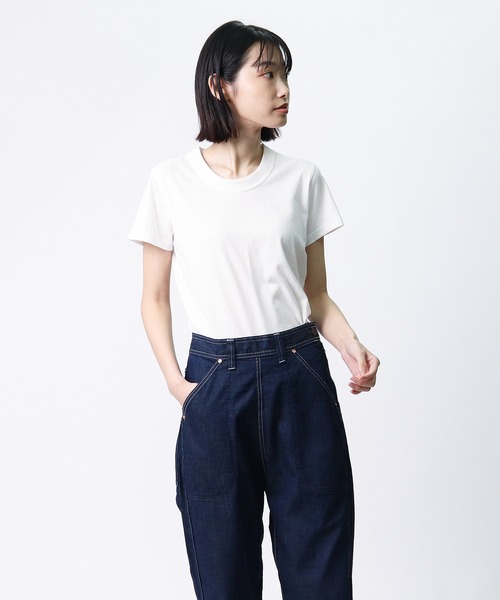 GRANDMA MAMA DAUGHTER（グランマママドーター）の「GRANDMA MAMA DAUGHTER / グランマ ママ ドーター  CREW NECK T SHIRT クルーネック Tシャツ 無地T GC080A（Tシャツ/カットソー・レディース・ホワイト/ネイビー/ブラック・1/0）」の5枚目の写真