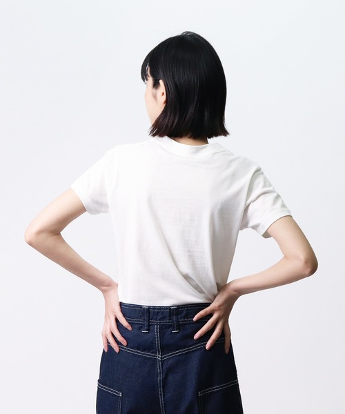 GRANDMA MAMA DAUGHTER（グランマママドーター）の「GRANDMA MAMA DAUGHTER / グランマ ママ ドーター  CREW NECK T SHIRT クルーネック Tシャツ 無地T GC080A（Tシャツ/カットソー・レディース・ホワイト/ネイビー/ブラック・1/0）」の7枚目の写真