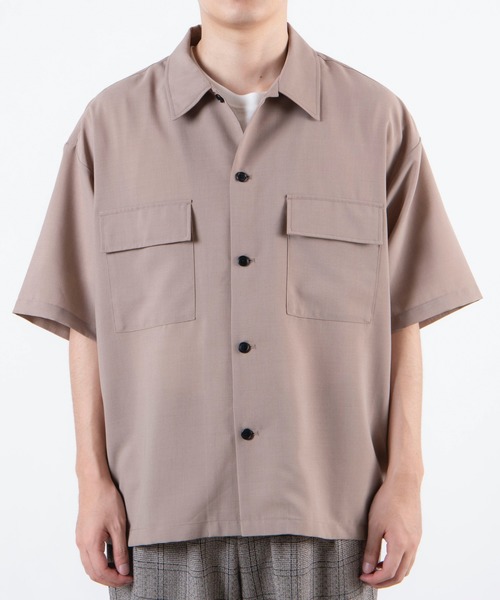 WEGO(ウィゴー)の「WEGO/【セットアップ対応商品】ドライタッチポリ5分袖CPOシャツ(シャツ/ブラウス・メンズ・ブラック/ワイン/ベージュ・MEDIUM/LARGE)」の6枚目の写真